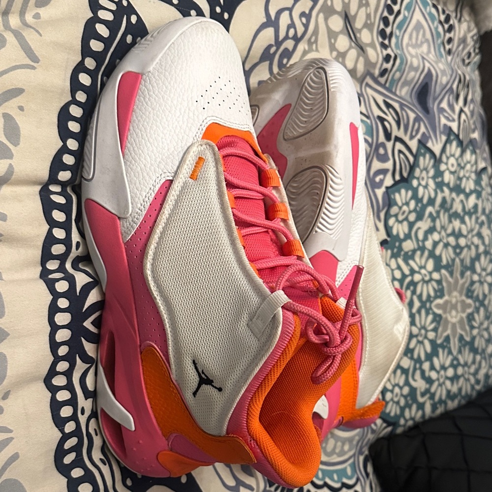 Nike Kids Sneakers - White with Pink and Orange Highlights